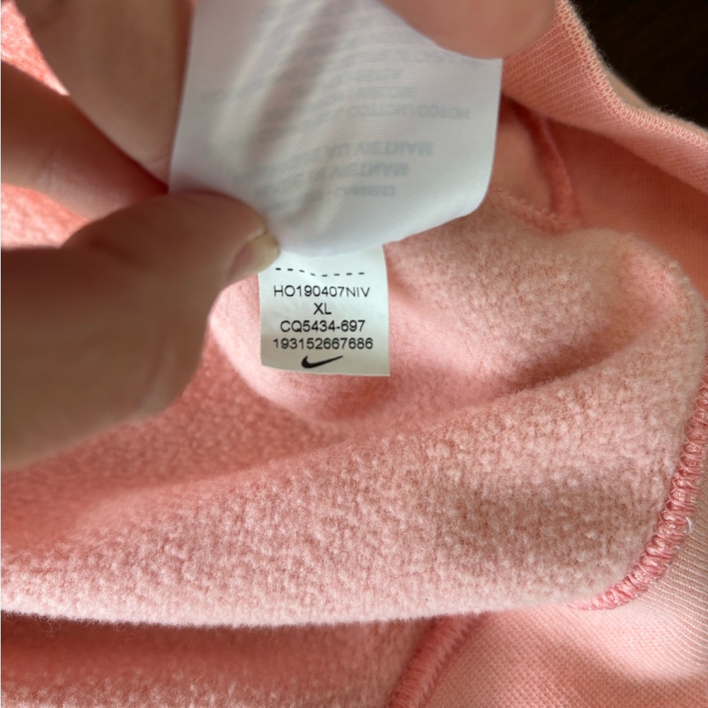 Nike Pullover Hoodie Pink & Gold Cowl Neck Women’s XL Soft Activewear - Picture 7 of 11